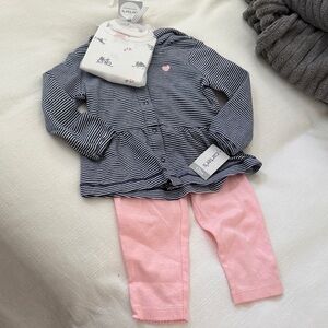 Striped Baby Outfit with Pink Pants